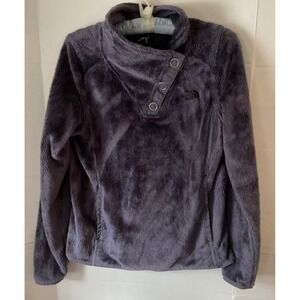 The North Face Osito Asymmetrical Snap Fleece Pullover Purple Womens Small A7QJ